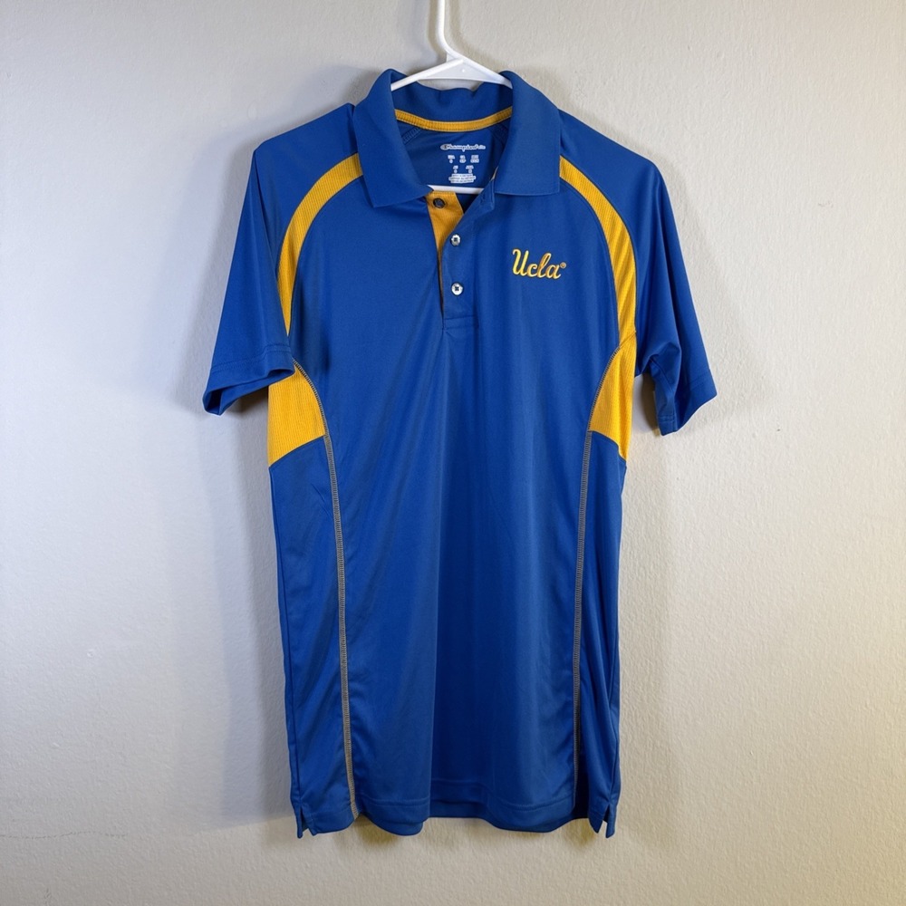 UCLA Bruins Polo Shirt Men's Size Small Blue Yellow Lightweight Champion EUC‎